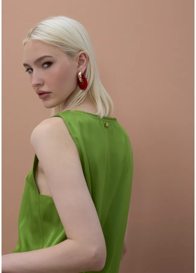 Round neck top with trim details