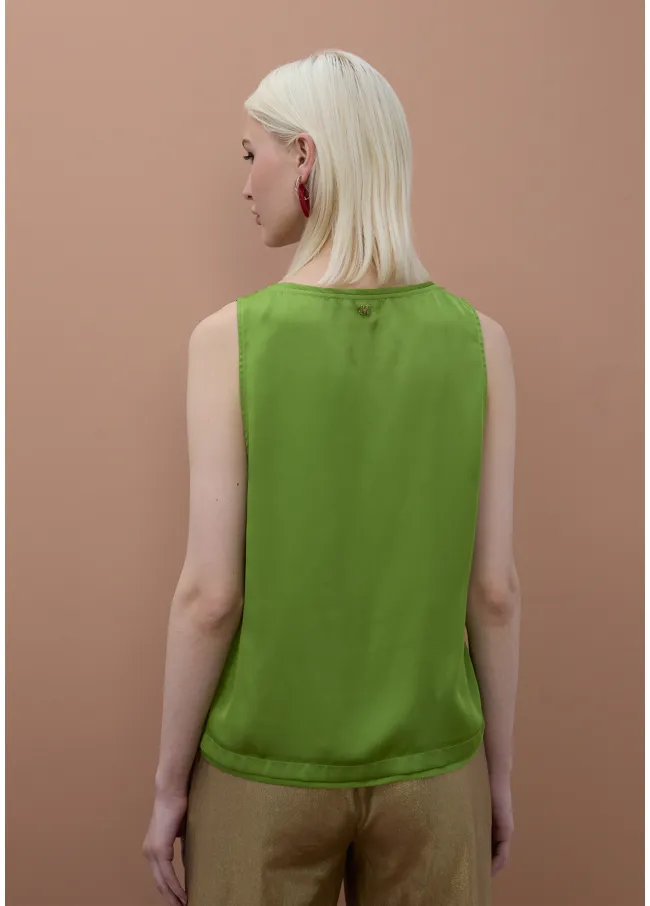 Round neck top with trim details