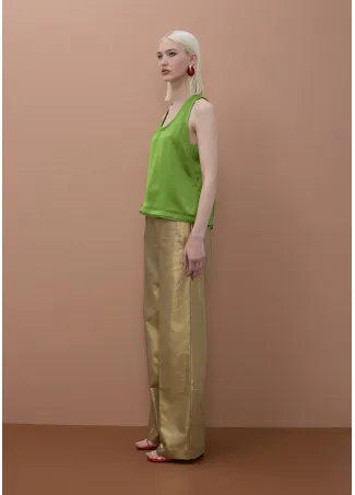 Round neck top with trim details