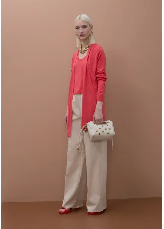 Strappy knit top with rhinestones