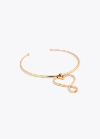 Hammered texture infinity heart choker