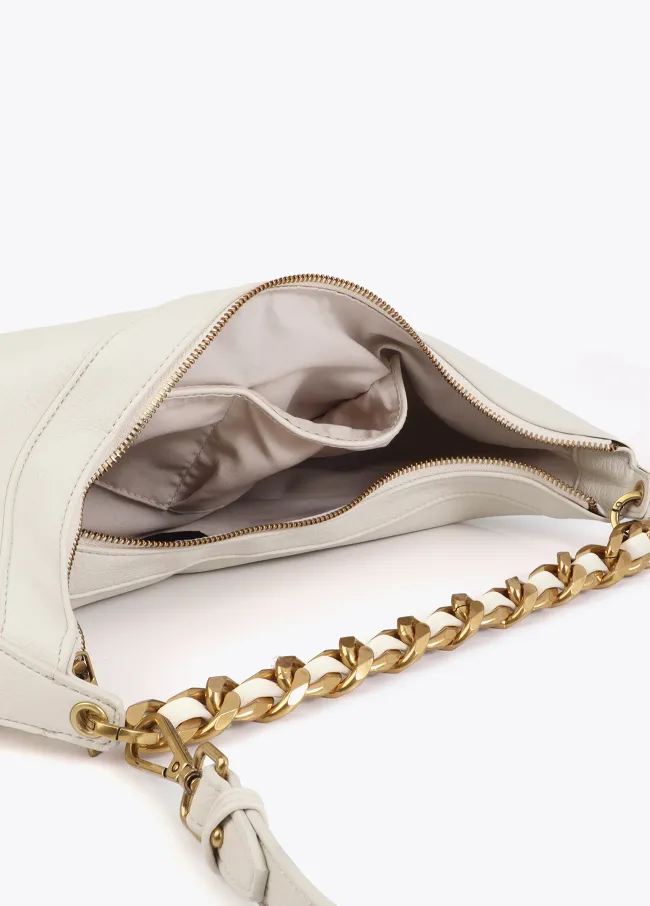 Bolso media luna con LC animal y cadena