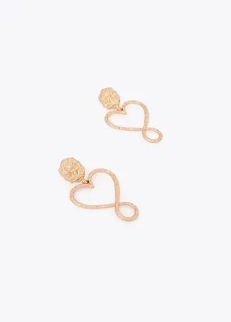 Hammered texture infinity heart earrings