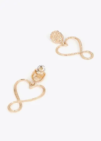 Hammered texture infinity heart earrings