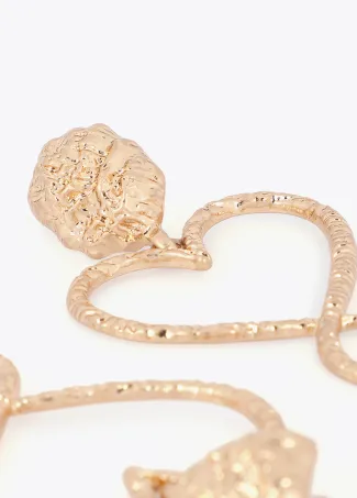 Hammered texture infinity heart earrings