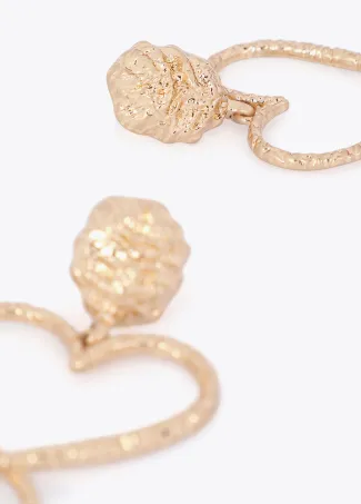 Hammered texture infinity heart earrings