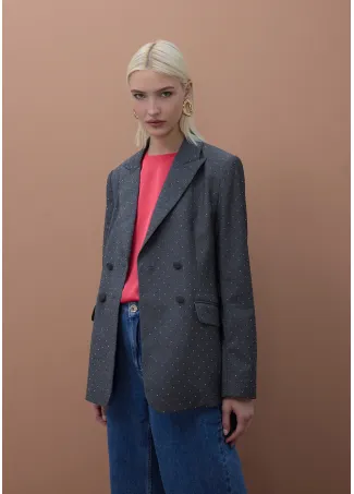 Americana cruzada con strass