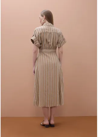 Striped short sleeved shirt dress