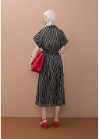 Vestido camisero rayas cinturón