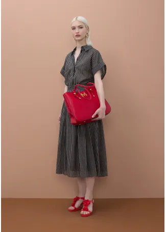 Vestido camisero rayas cinturón