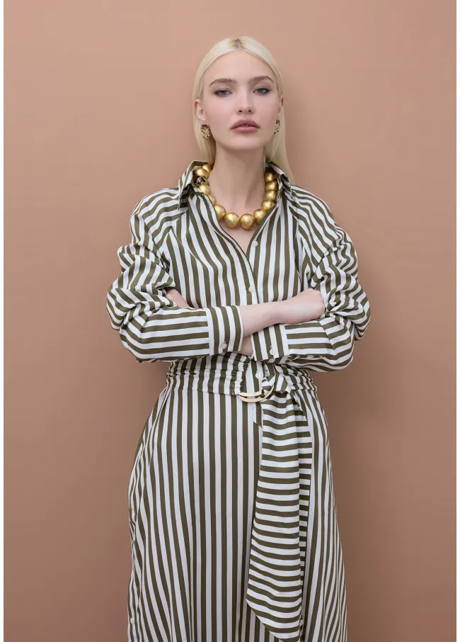 Vestido camisero de rayas