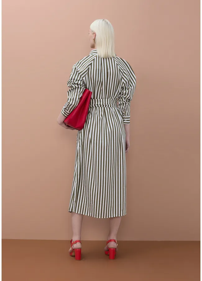 Vestido camisero de rayas