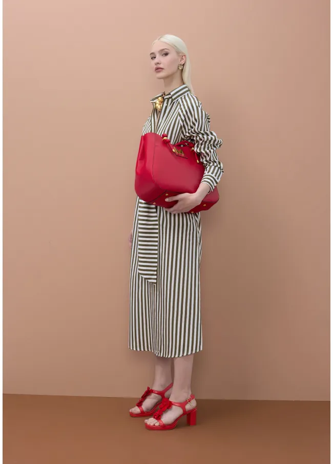 Vestido camisero de rayas