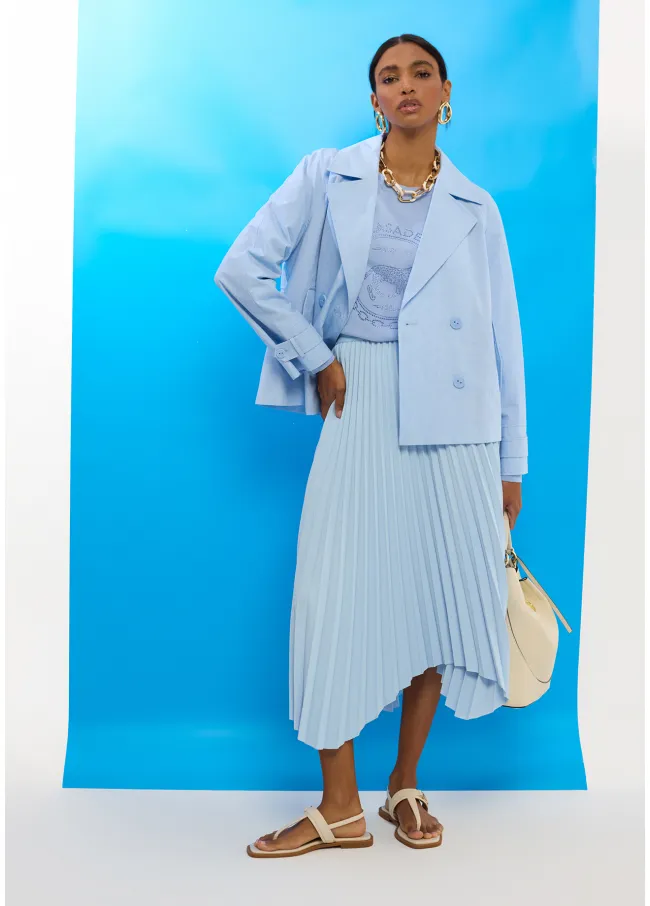 Asymmetric pleated skirt