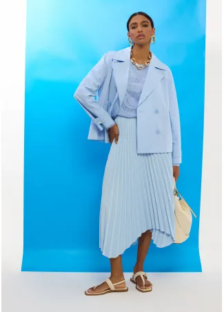 Asymmetric pleated skirt