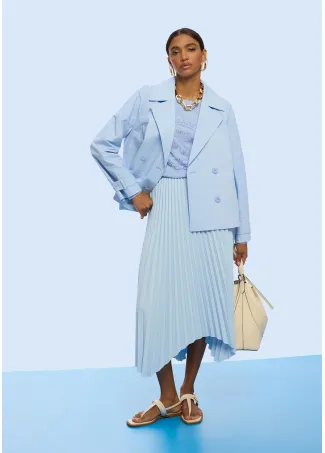Asymmetric pleated skirt