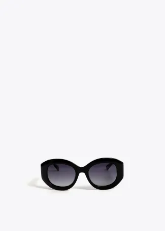 Round sunglasses with leopard logo