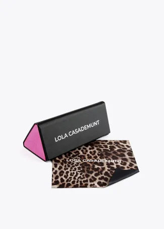 Gafa de sol en forma redondeada con logo leopardo