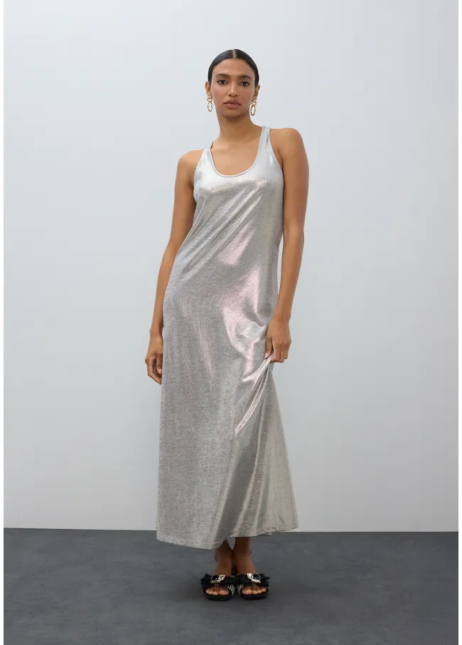 Long laminated dress