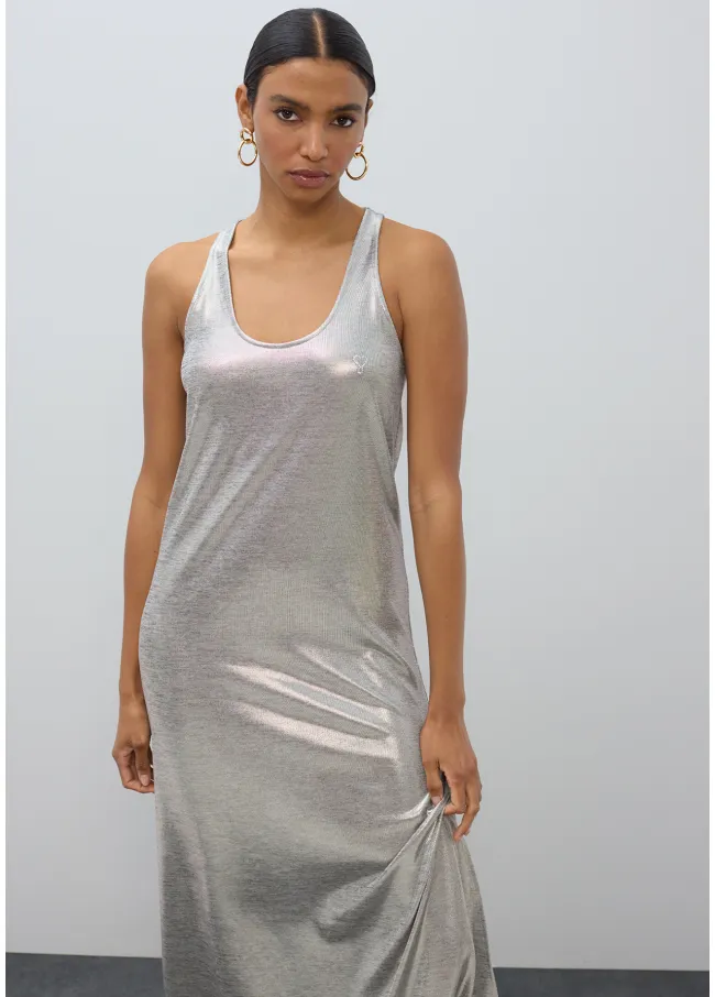 Long laminated dress