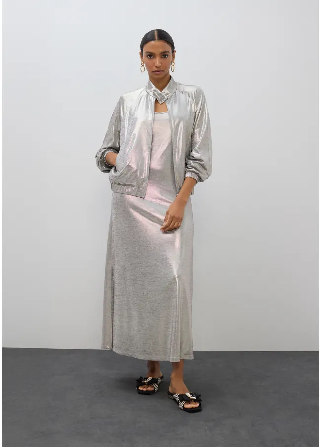 Long laminated dress