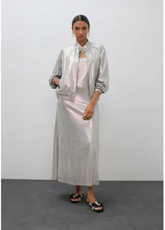 Long laminated dress