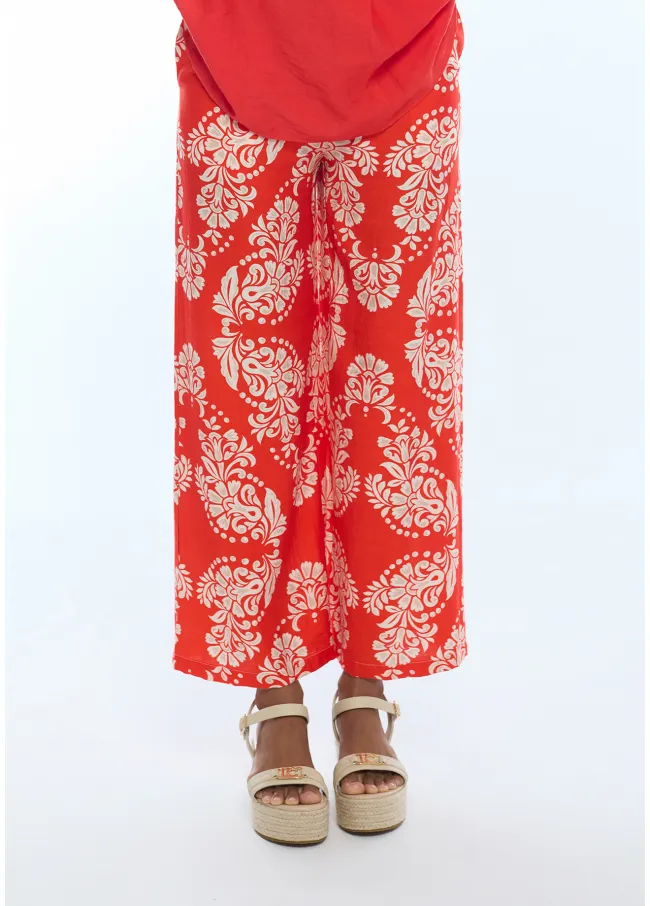 Paisley print flowy culotte