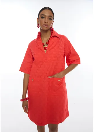 Vestido sarga logo jacquard LC