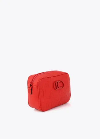 Crossbody bag with monogram topstitching