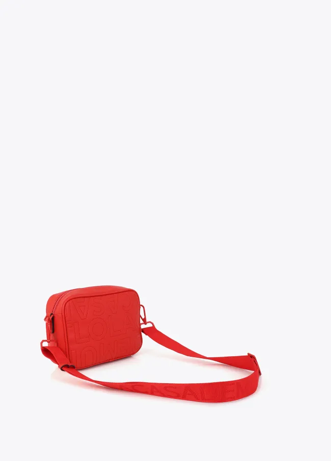 Crossbody bag with monogram topstitching