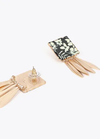 Painted ceramic signet earrings