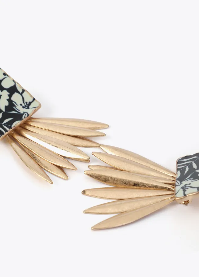 Painted ceramic signet earrings