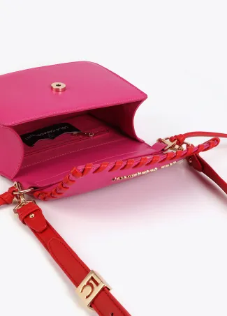 Crossbody bag with contrast braided detail