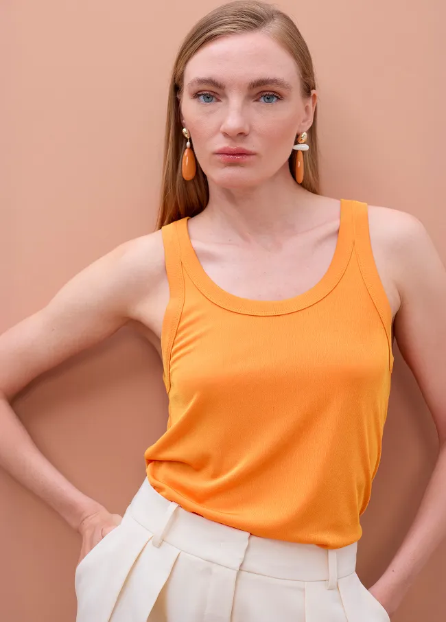 Top de tirantes cuello redondo circular