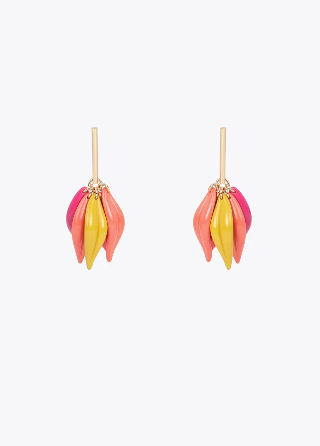 Multicoloured petal earrings