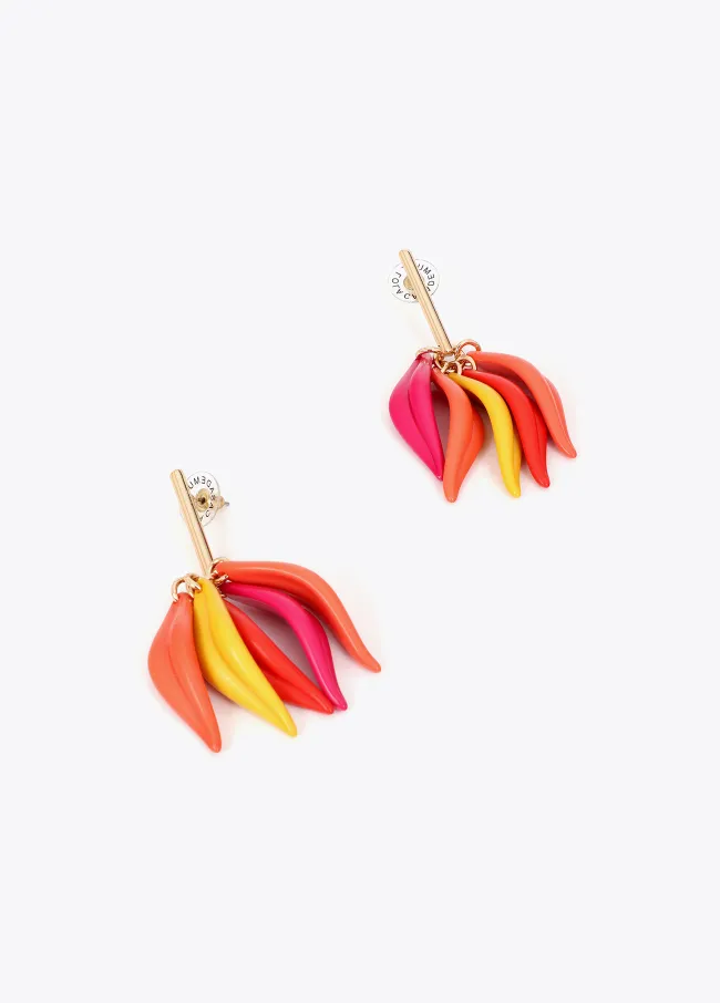 Multicoloured petal earrings