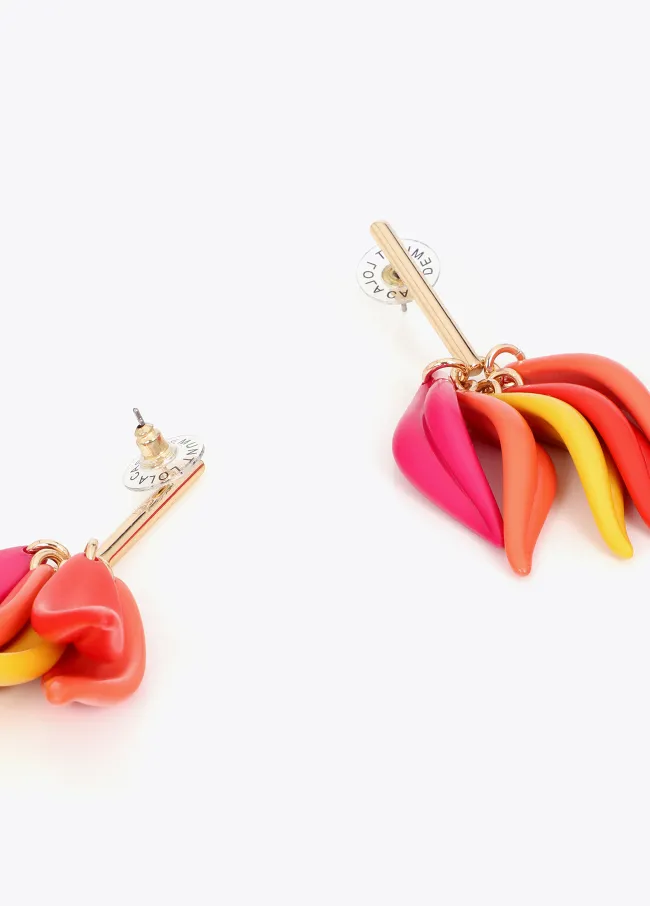 Multicoloured petal earrings