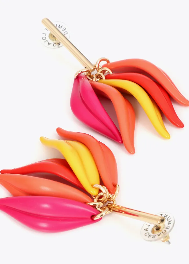 Multicoloured petal earrings