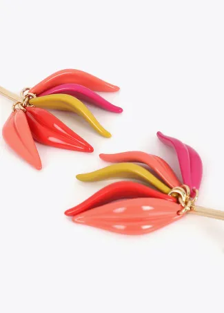 Multicoloured petal earrings