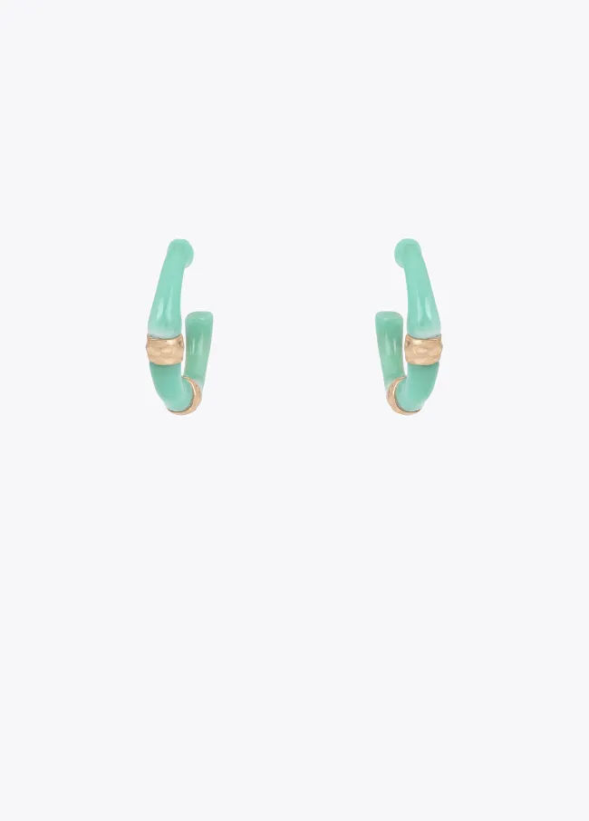 Bamboo-effect hoop earrings