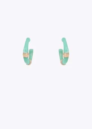Bamboo-effect hoop earrings