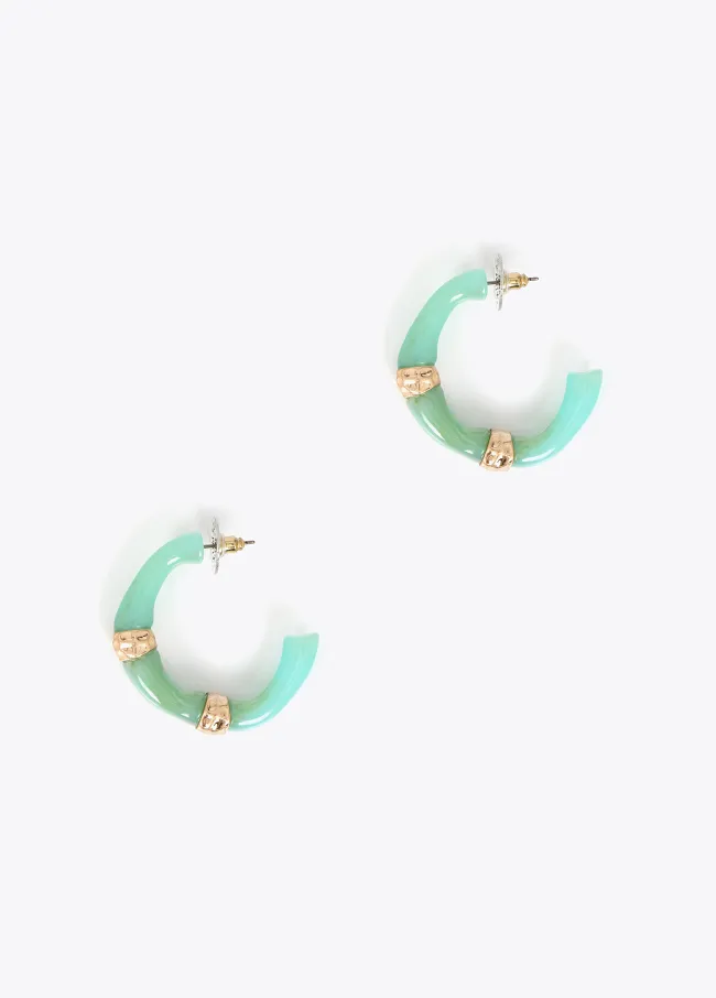 Bamboo-effect hoop earrings