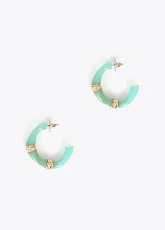 Bamboo-effect hoop earrings