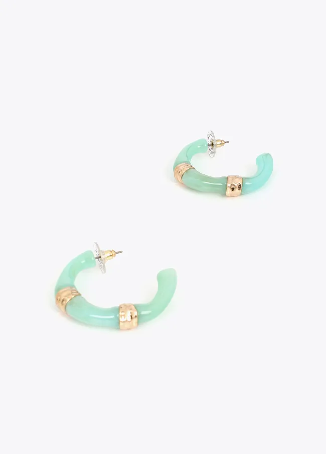 Bamboo-effect hoop earrings