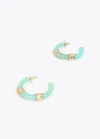 Bamboo-effect hoop earrings