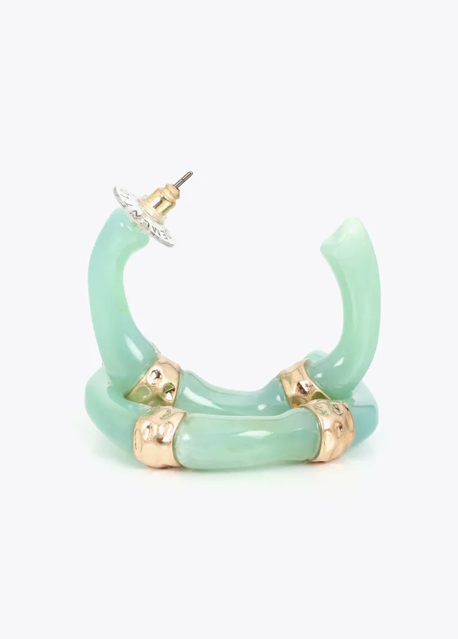 Bamboo-effect hoop earrings