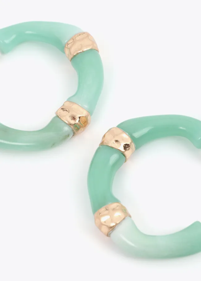 Bamboo-effect hoop earrings