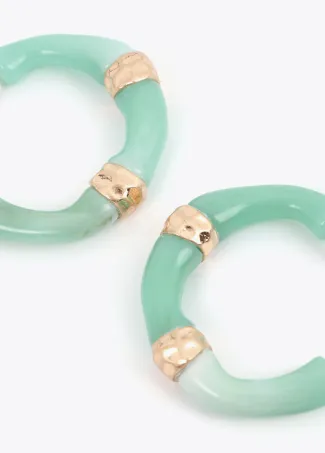 Bamboo-effect hoop earrings