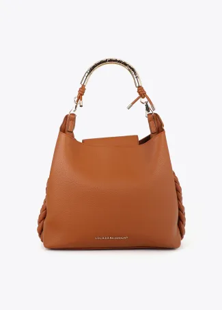 Cutwork tote bag with metal handle