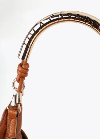 Cutwork tote bag with metal handle